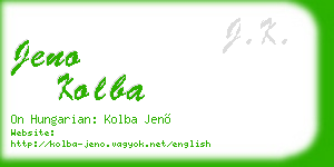 jeno kolba business card